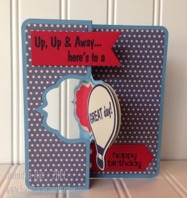 Up, Up & Away
Birthday themed flip-it card for boy.  More details on my blog: http://www.haystackcards.com/2014/08/up-up-away.html
Keywords: birthday, hot4balloons, boy, kids, flip-it