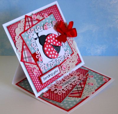 Ladybug Hug Easel
This card is meant as a cheer up card rather than a valentine's card. I love the mini stamps that Stephanie includes with the sets. They work so nicely as little accents all over this card.
Keywords: ladybugs2love