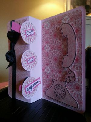 Call Me
Inside view of flip it card. 
Keywords: Flip-it phone4u pink