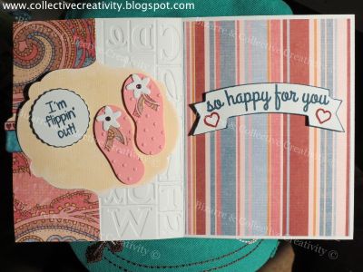 Oh Baby I'm Flipping Out!
This is the inside of a card I made for my friend who is expecting a baby. The outside is all baby themed  (however it displays some personal information so for privacy I did not include that picture). I used flipflop2stamp, Triple Circle Flipits, sandal dies.
Keywords: flipflop2stamp Triple Circle Flipits sandal dies