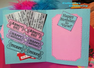 Tickets 2 A Happy Birthday
Card I made using the stamp sets - tickets2stamp and tv2stamp along with the tv2stamp coordinating dies. I also used the 'Tickets' dies from Sizzix for the larger die cut outs. (inside of card)
Keywords: tickets2stamp, tv2stamp, dies, birthday, tickets