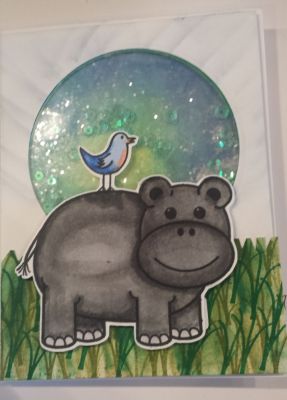 Hubby's birthday
shaker card  using the flower stems as grass and the sequins from the kit club in the shaker.
Keywords: shaker, birthday, non gender