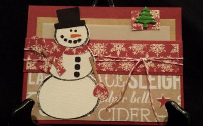 snowman with sentiment or gift card insert
Keywords: snowman