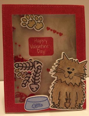 Valentine Cat shaker Card
Valentine Cat Card, Shaker Card
Keywords: Valentine, Cat, Shaker Card, fish, heart, paw