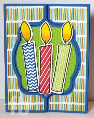 *Sending Warm Wishes
Gatefold Card using Sizzix Royal Stand-Up Card Framelits 
Keywords: candles4birthday morecandles2stamp Sizzix Stand Up Cards