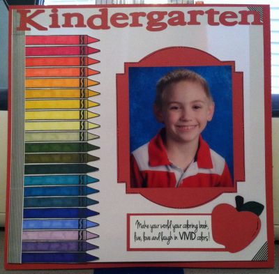 Kindergarten
A scrapbook page featuring my son's Kindergarten picture. 
