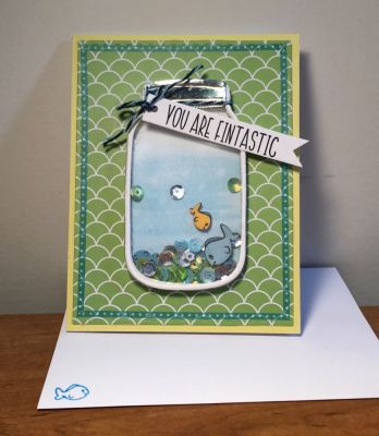 You are fintastic shaker card
Jar2stamp dies, June card kit, dolphin2stamp

