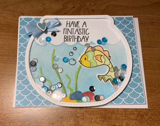 Fish bowl shaker card
