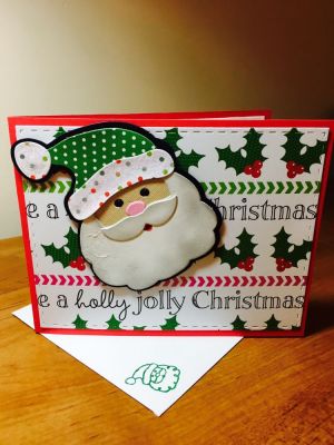 Jolly Santa
Santa2stamp dies
Hohoho and Happy Holiday collection pattern papers
Rectangle stitched dies
