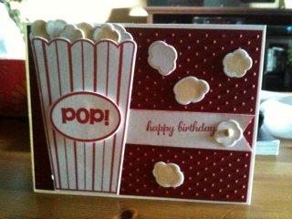 Popcorn die and stamp set 
Birthday card
