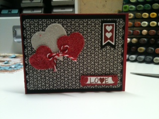 The hearts are made from Canvas and Glitter.
