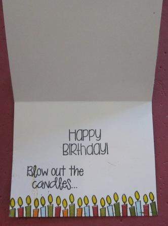 Candle Birthday card - inside
