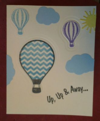 hot air balloon birthday card (debossing)
Practiced debossing technique with the hot air balloons for a birthday card

