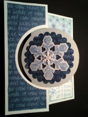 snowflakes sizzix circle #4 framelit flip-it card
