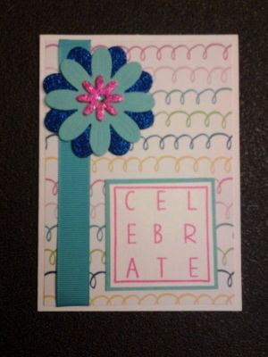 Celebrate card with Glitter Flower
