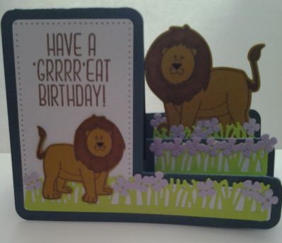 Lion Step Up Birthday Card
