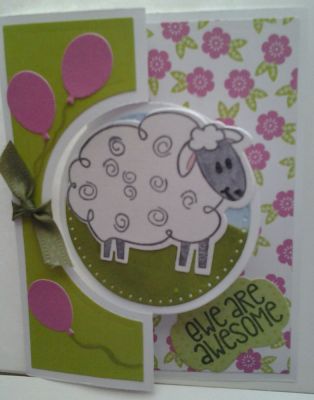 Awesome Sheep Flip It card
