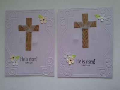 Easter Cross cards -1 card front is embossed and 1 card front is debossed
