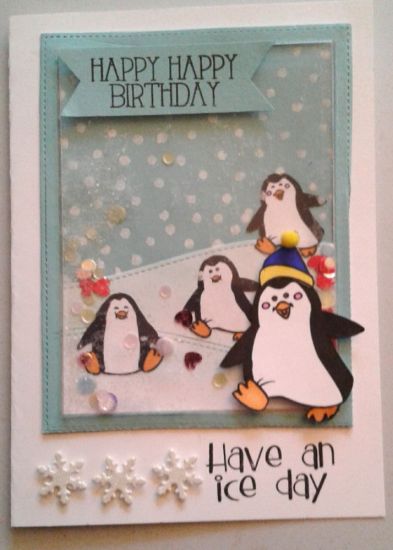 Penguin Shaker Birthday Card

