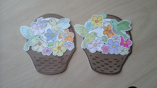 Keywords: Hummingbird and Flowers-Basket Fold-it card for Easter