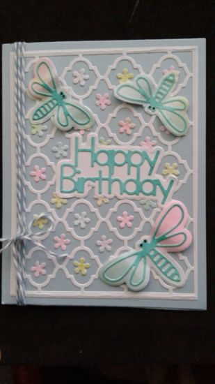 Birthday card using Dragonfly and Flowers A2 Card set dies with Happy Sentiments Dies Set
Keywords: Birthday card using Dragonfly and Flowers A2 Card set dies with Happy Sentiments Dies Set