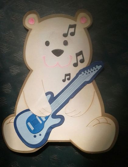 Teddy Bear Fold-it card with guitar
Keywords: Teddy Bear Fold-it Birthday guitar