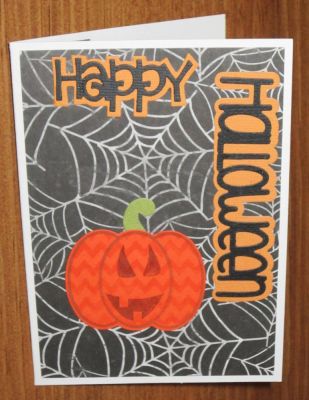 Spider web background Halloween card (outside)

