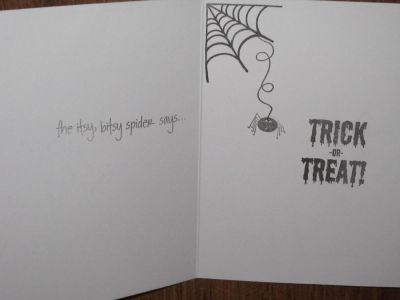 Spider web background Halloween card (inside)
