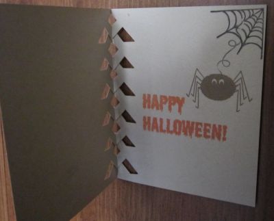Spider web Braided Halloween card (inside)
