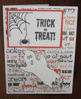 Trick or Treat Ghostly Halloween Card (outside)
