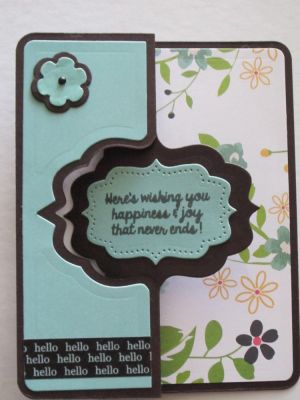 October 2014 Card Kit Club Card (black/turquoise with flowers)
