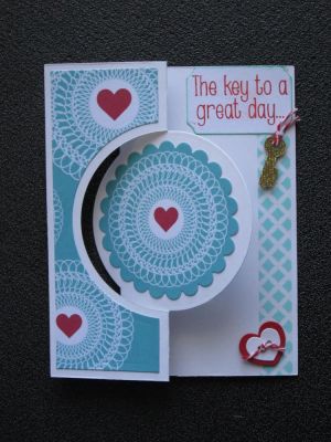 I used the paper and cardstock from the Card Kit Club kit and used the sentiment from the heartlocket2love stamp set and the matching locket and keys dies to cut the key from gold glitter card stock. I used the washi tape from the card kit club kit. 
