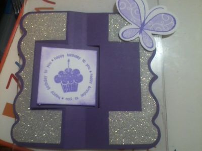 birthday card inside
I did in the end move the butterfly in more so the card would fit a A2 envelope 
