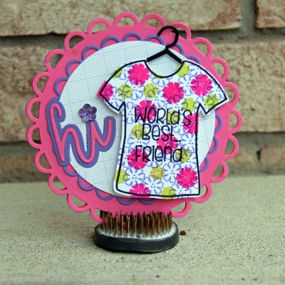 Hi World's Best Friend!
I made the T-shirt by stamping with three of the different flowers on the stamp set to create my own "patterned" t-shirt!


