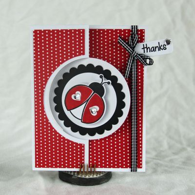 Thanks!
Made a thank you card using a variety of different stamps and dies. I paired it with some red polka dot paper!
Keywords: tripletflower#2 flip-its sizzixladybug sizzixtags&words