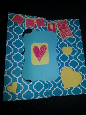 Fancy Flip Bday
(Outside). Inside, not shown,  has Happy Birthday from the labels2stamp set. Sorry It's sideways. 
Keywords: flip its banners4jeanne hearts