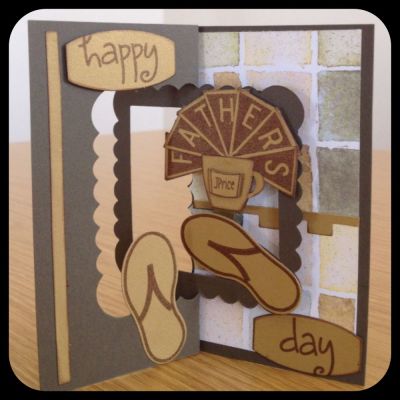 Happy Fathers day
I created the small coffee mug using the small ornate3 & cut it in half from the Sizzix framelits die set.
