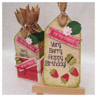 Berry bday tags
Minibanners2cut, mini flower dies, TSOL ink pads
