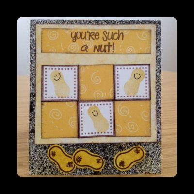 Such a nut!
I also use the licorice spray to create the background paper.
