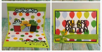 *one in a million
sizzix one in a million 3d pop up. gift triplits. papers tsol
