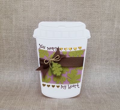 you warm my heart
coffee cup fold it. leaf dies. hearts from the heart envelope die liner. mittens2stamp
