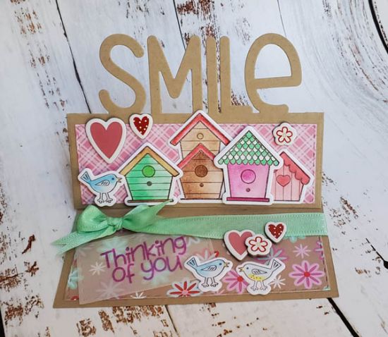 SMILE
birdhouses2stamp, littlebirdie2share, stitched rectangle die, word stand up die set with word stand up extras (smile)
