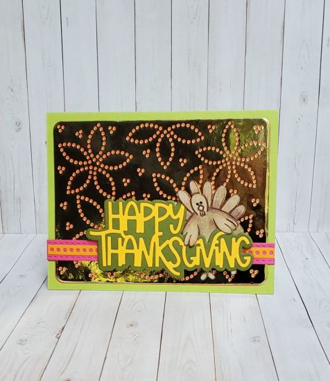 Funky bold Thanksgiving die. Dotted flower background die.  Hsn turkey pudgie
