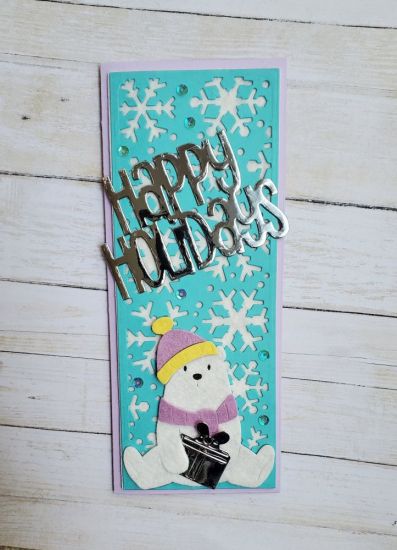 Happy holidays
Snowflake slimline drop in
