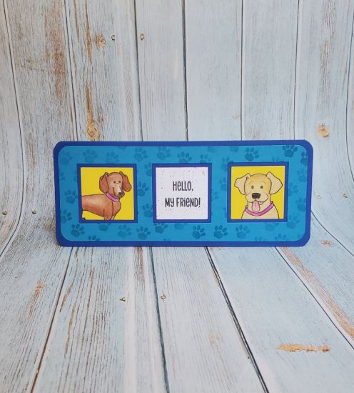 Hello my friend
Triple square slimline drop in.  Friends4cookie. Paw print stencil 
