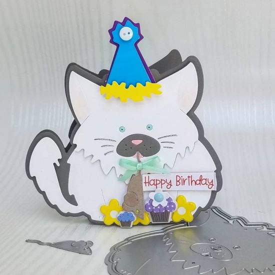 Happy birthday 
fkuffy cat fold it
