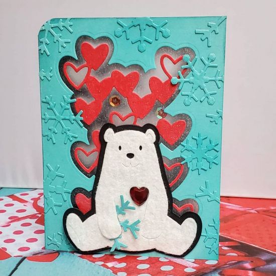 I love you beary much
polarbear2stamp. Heart bkg die
