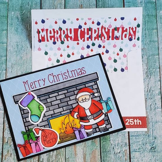 Merry Christmas 
Envelope liner insert
