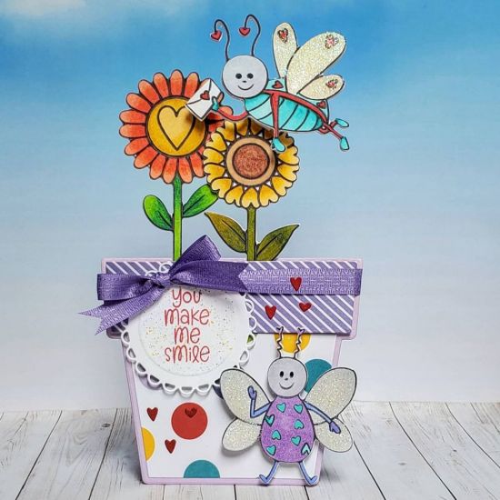 Smile
Lovebugs2stamp. Morelovebugs2stamp. Flower pot fold it
