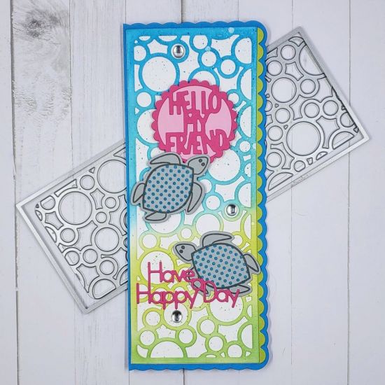 Have a happy day
circle bubble slimline panel die set. 
